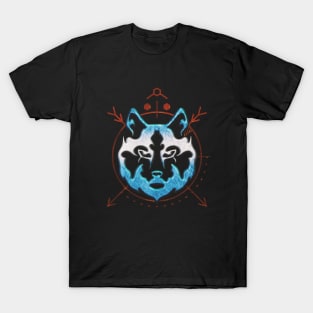 Ice Wolf Head Nordic Geometry Viking T-Shirt